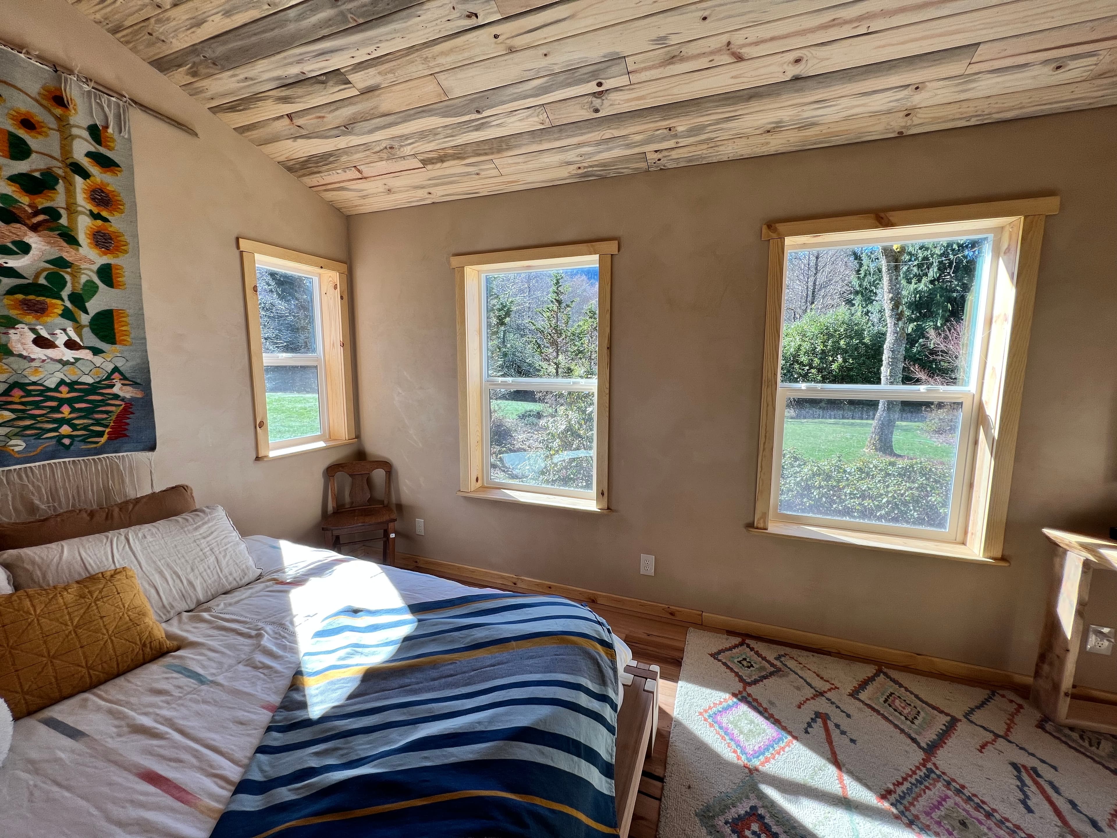 Bedroom — natural plaster project in Whatcom County, WA