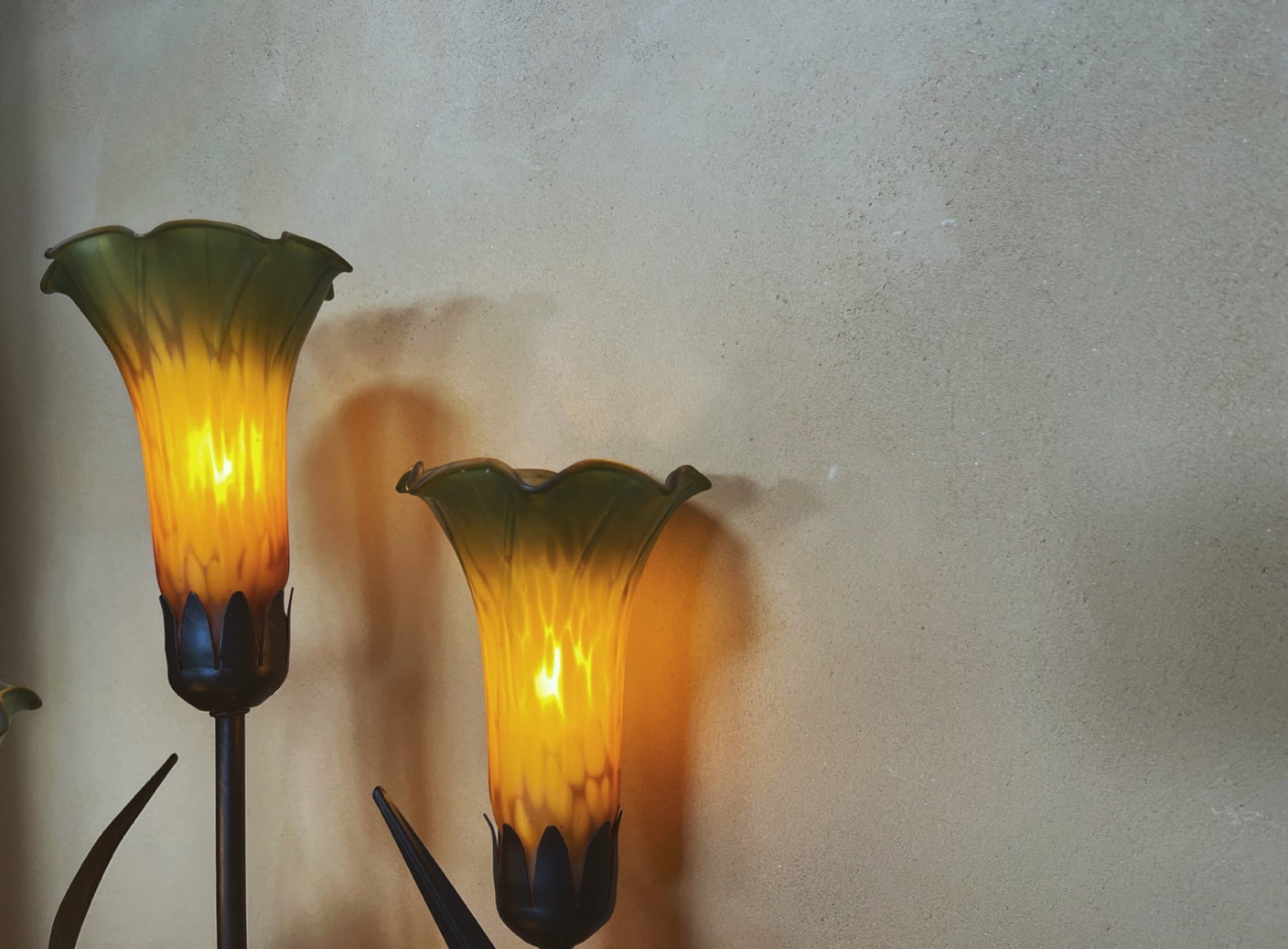 Wall sconces against lime plastered wall