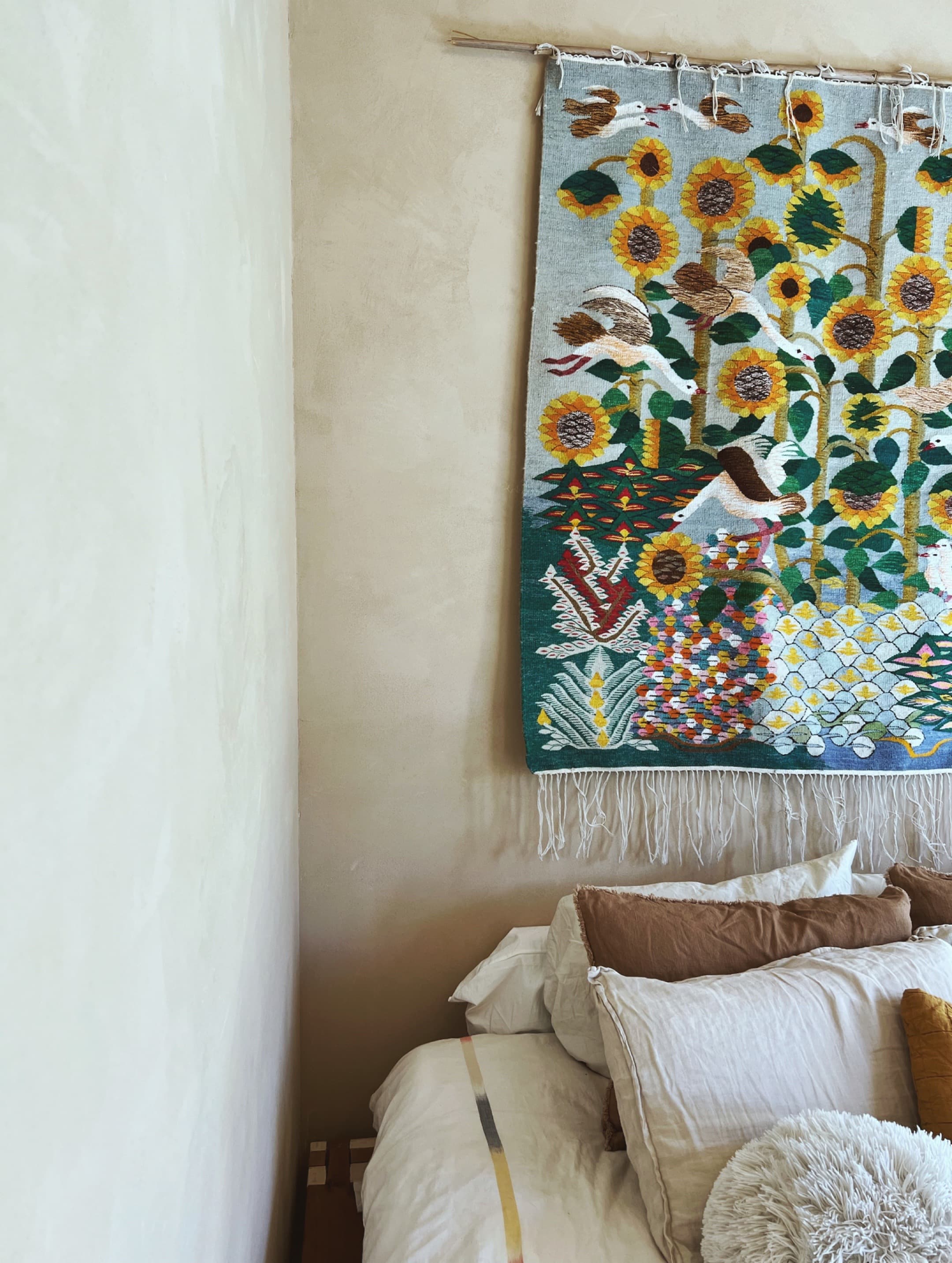 Textured plaster wall detail